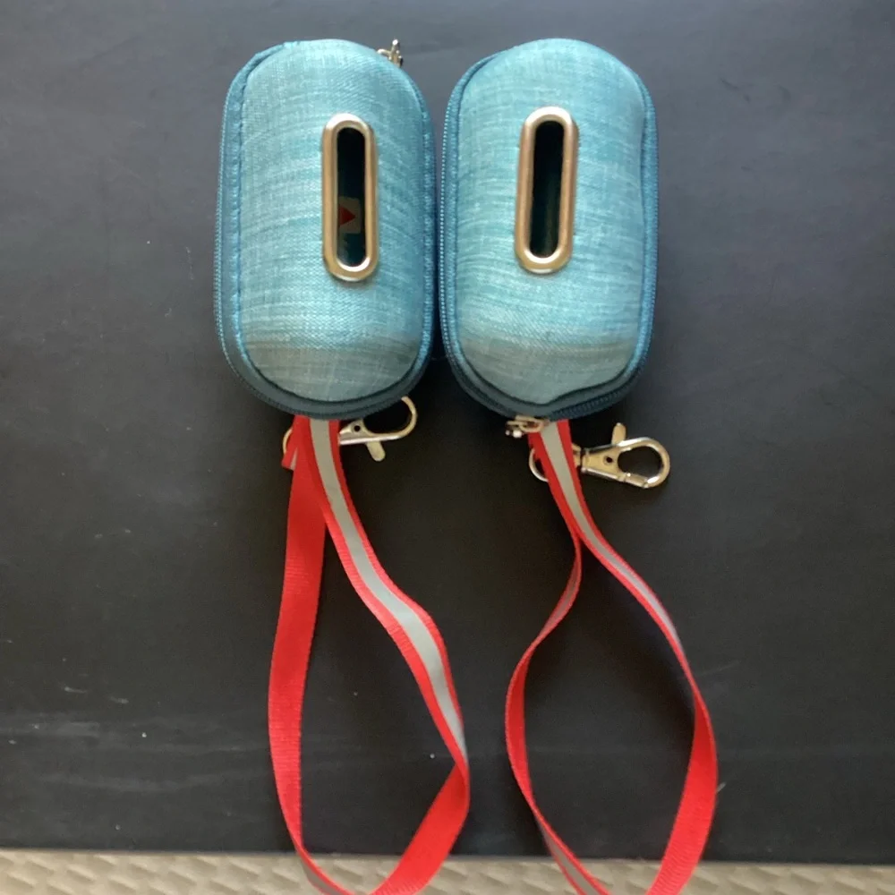 Portable Linen Pet Dog Poop bag Dispenser with poop bags.